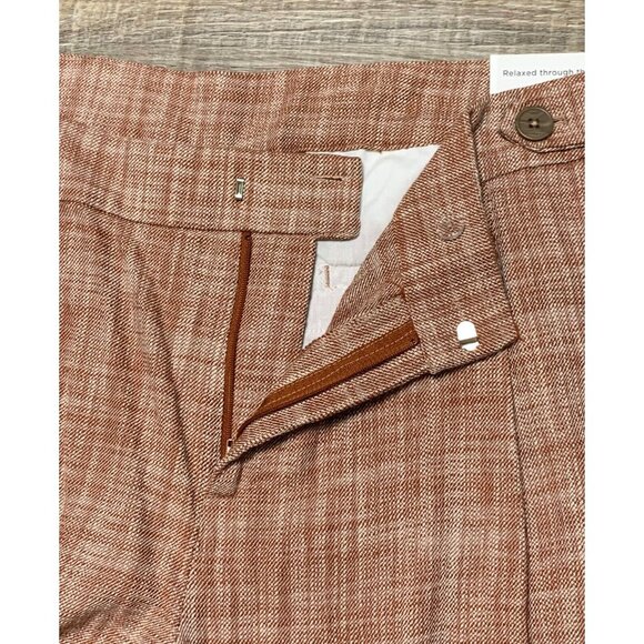 Cj Banks Womens Relaxed Fit High-Rise Trousers Rusty Plaid Pleated Size 24W NEW - Picture 5 of 16